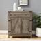 Walker Edison Gray Wash Farmhouse Barn Door Accent Cabinet